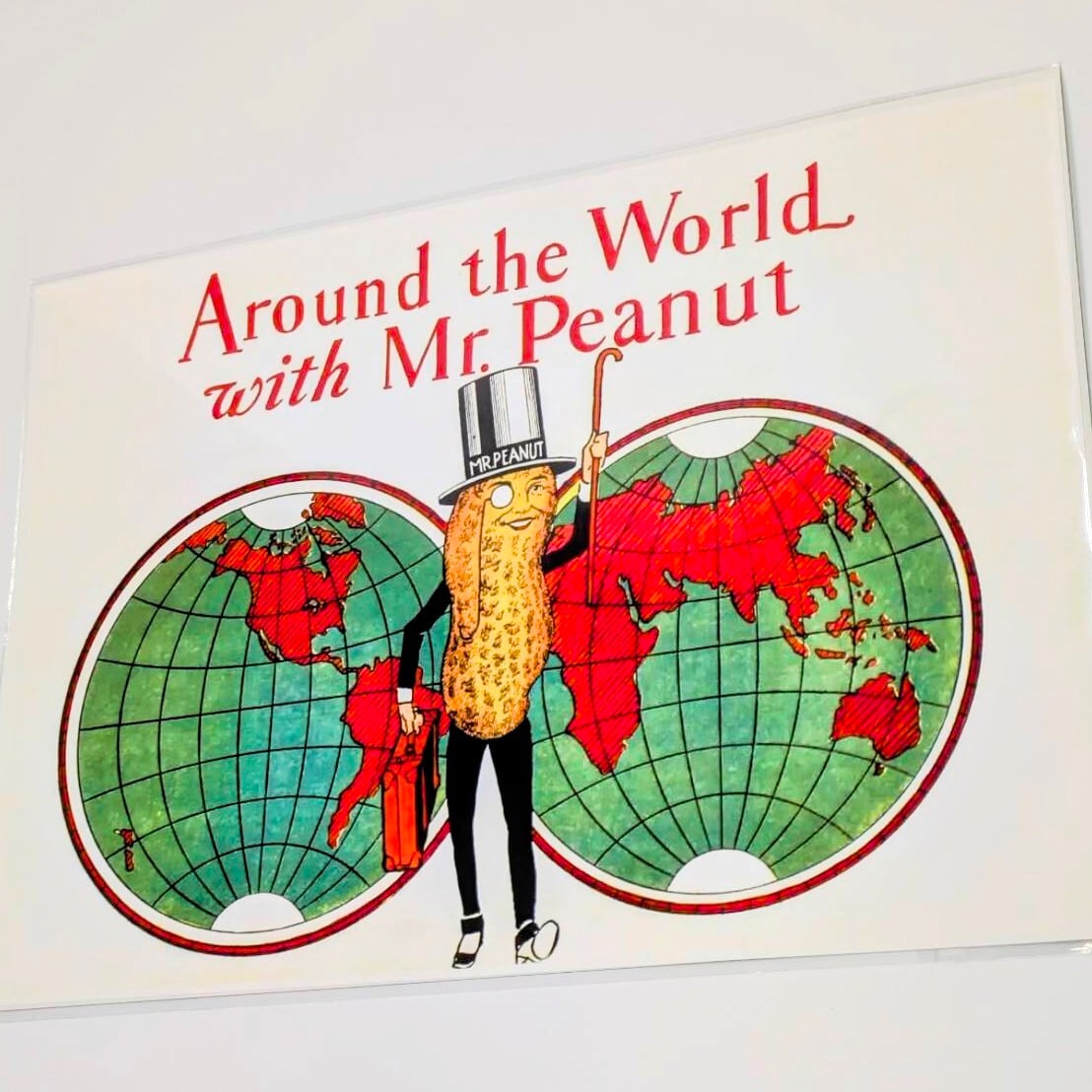 ☆ ちょうどいいB4ポスター【ミスターピーナッツ （Mr. Peanut）】（ Around the World with Mr. Peanut ）〚アメリカン雑貨 アメトイ〛