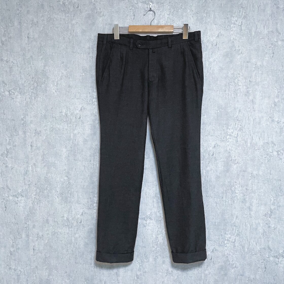 60s ユーロ ヴィンテージ 針刺し バックルバック スラックスパンツ W35 
