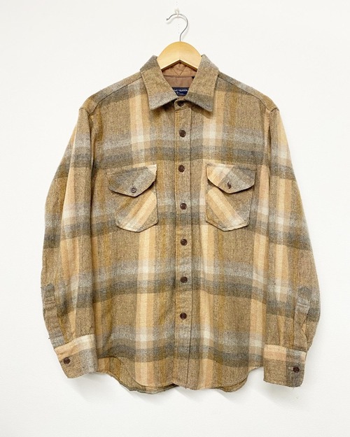 80sVanheusen Wool/Nylon Flannel Check Shirt/L