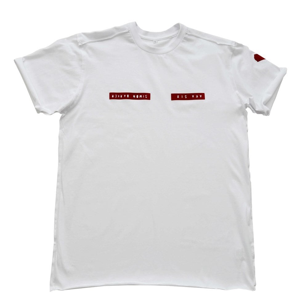 AKA SIX /T-SHIRT / CLASSIC - AKA SIX RED FLOCK PRINT White