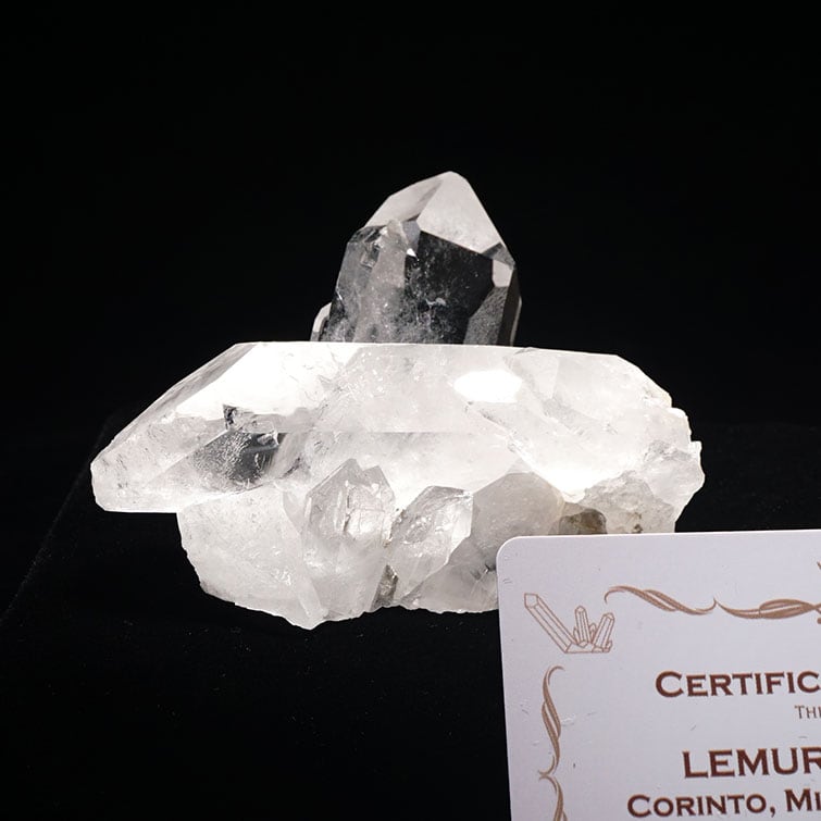水晶 クラスター 原石 ブラジル ミナスジェライス州 コリント産 レムリアンシード 証明書付属 282-163