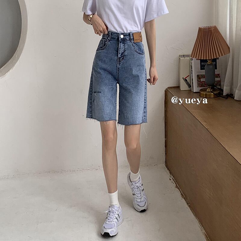 ショーツ サマー薄手ルーズハイウェストウェストパンツ レッド 夏物 ブルマー クレセントシティ98114355596