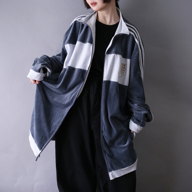"adidas" super over silhouette velours track jacket