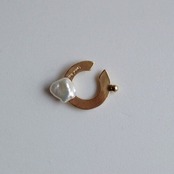 Tema' Baco -  Logo “C.pearl” G - Ear Cuff ：Gold｜淡水パール／2WAY（SV925＋本金メッキ）