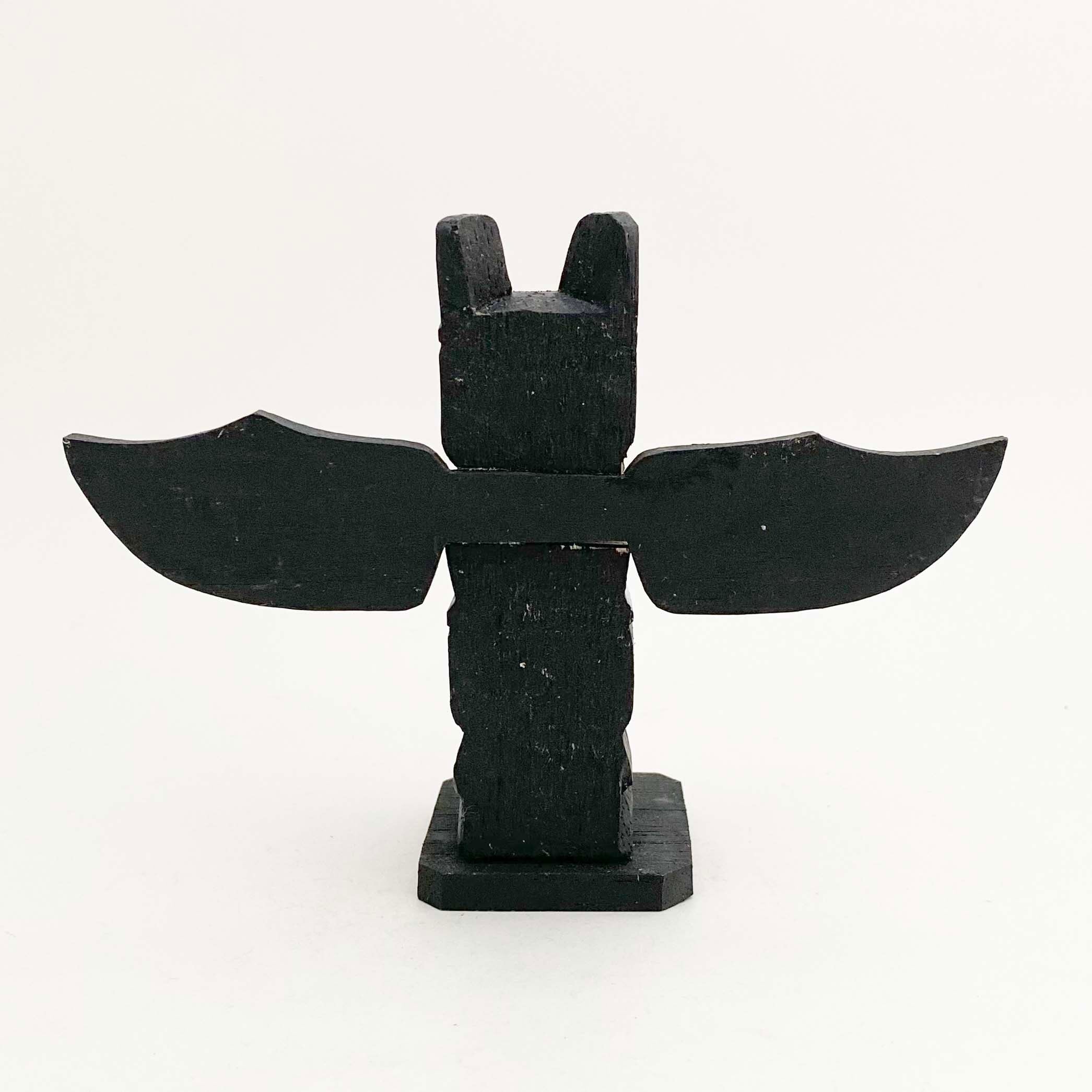 ヴィンテージ・トーテムポール（アラスカ先住民 / 木製ハンドペイント）12cm