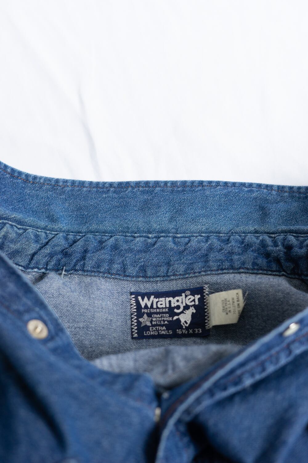 MADE IN USA】Wrangler Denim Western Shirts メンズ L 16 1/2 -33