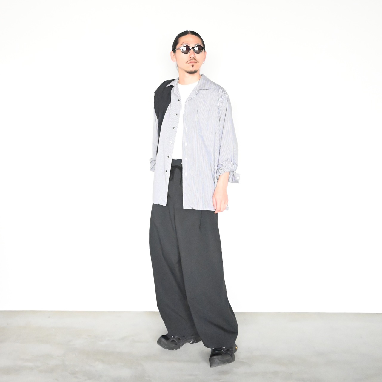 THE DAY / GINGHAM OPEN COLLAR SHIRT