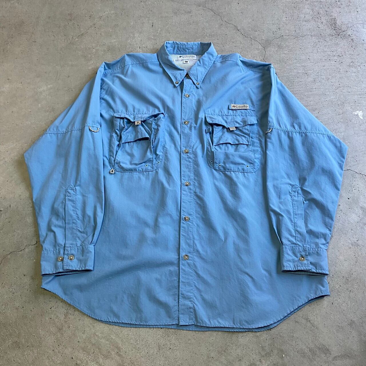 00年代 Columbia コロンビア 長袖 PFG フィッシングシャツ メンズXL相当 古着 水色 ライトブルー 00s ヴィンテージ  ビンテージ【長袖シャツ】【SA2204】 | cave 古着屋【公式】古着通販サイト