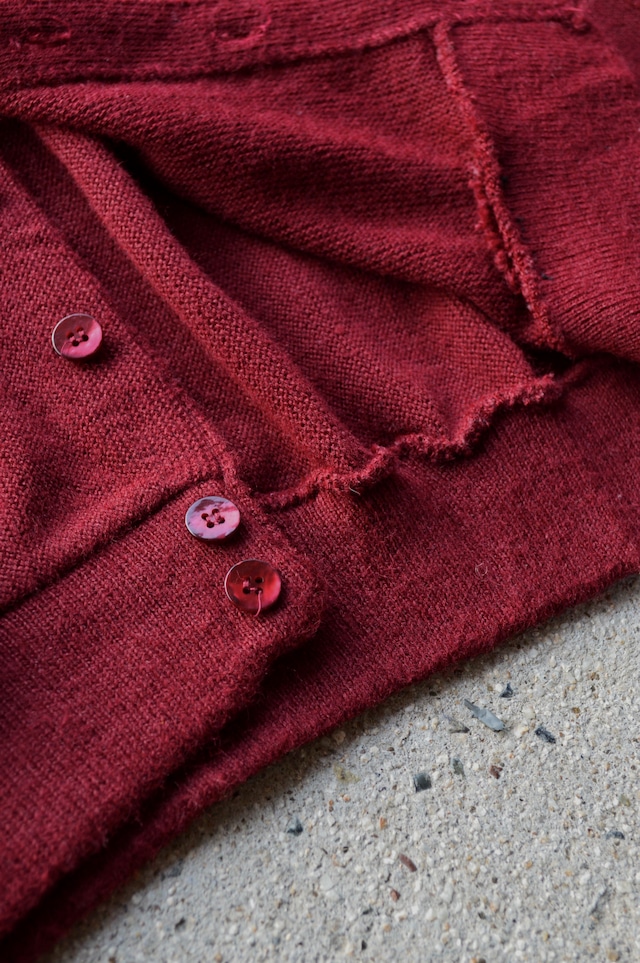 KINGS ROAD by Sears 1970's ORLON ACRYLIC Vintage Knit Cardigan Burgundy キングスロード シアーズ 70s オーロンアクリル カーディガン