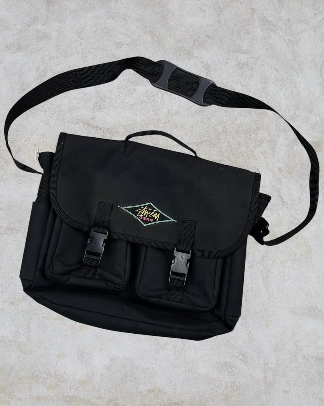 80's~90's old stussy Design Messenger Bag “折れクラウン”【Other