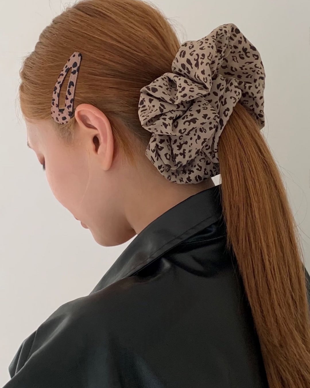 レオパード柄ヘアピン×シュシュセット