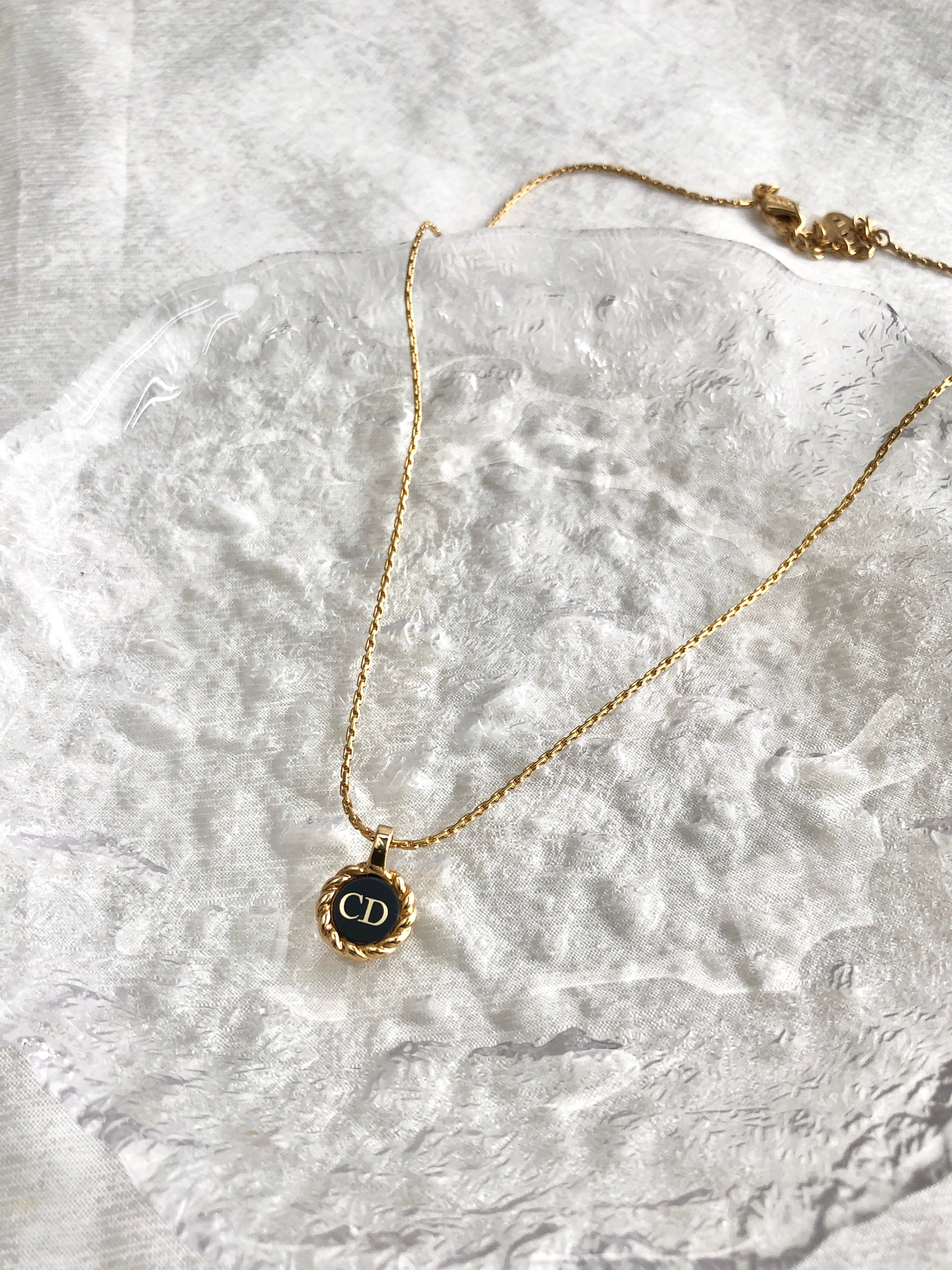 Christian Dior クリスチャン ディオール ネックレス ゴールド CDロゴ ツイストサークル vintage ヴィンテージ オールド gf2h6j