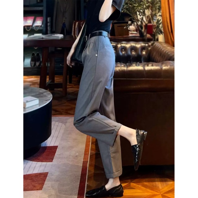 【ハイウエストストレートスーツパンツ】P00704