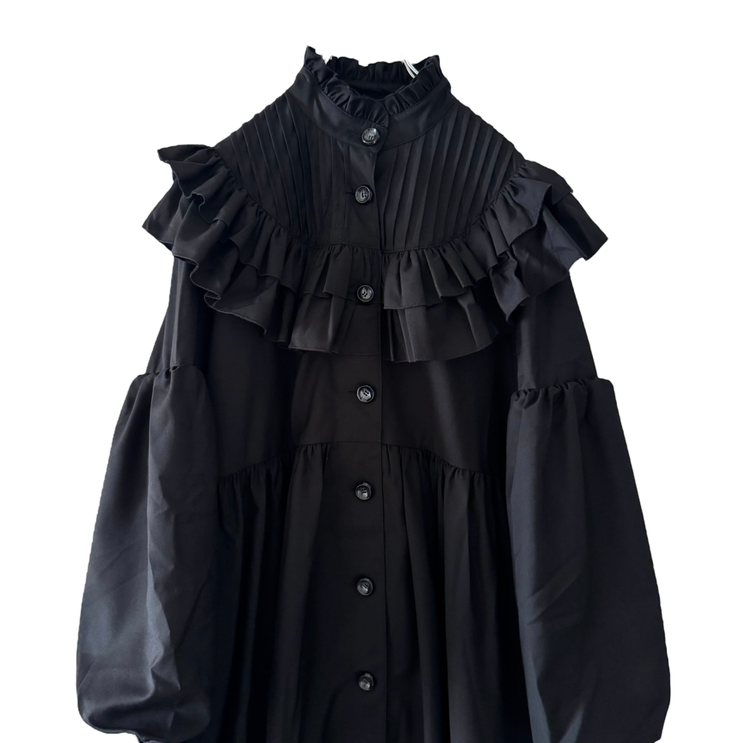 ヨークフリルワンピース BLACK