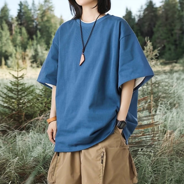 Basic color T-shirt tops A0119