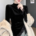 velour asymmetry tops /l0965