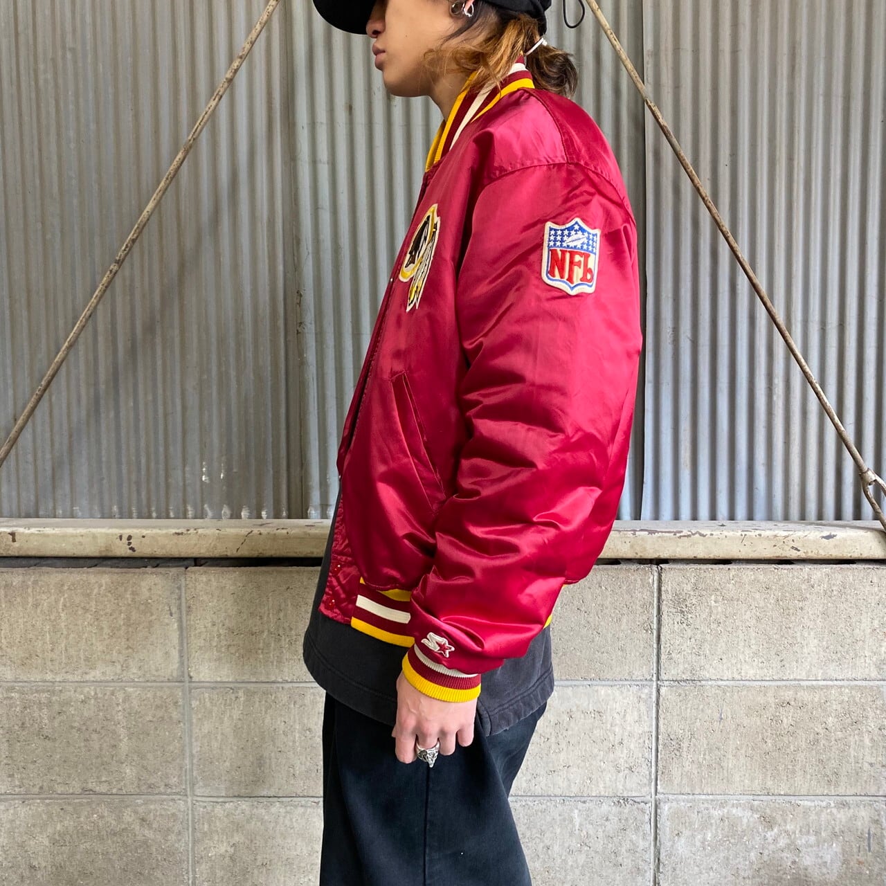 90年代 スターター NFL ナイロンスタジャン メンズL 古着 USA製 