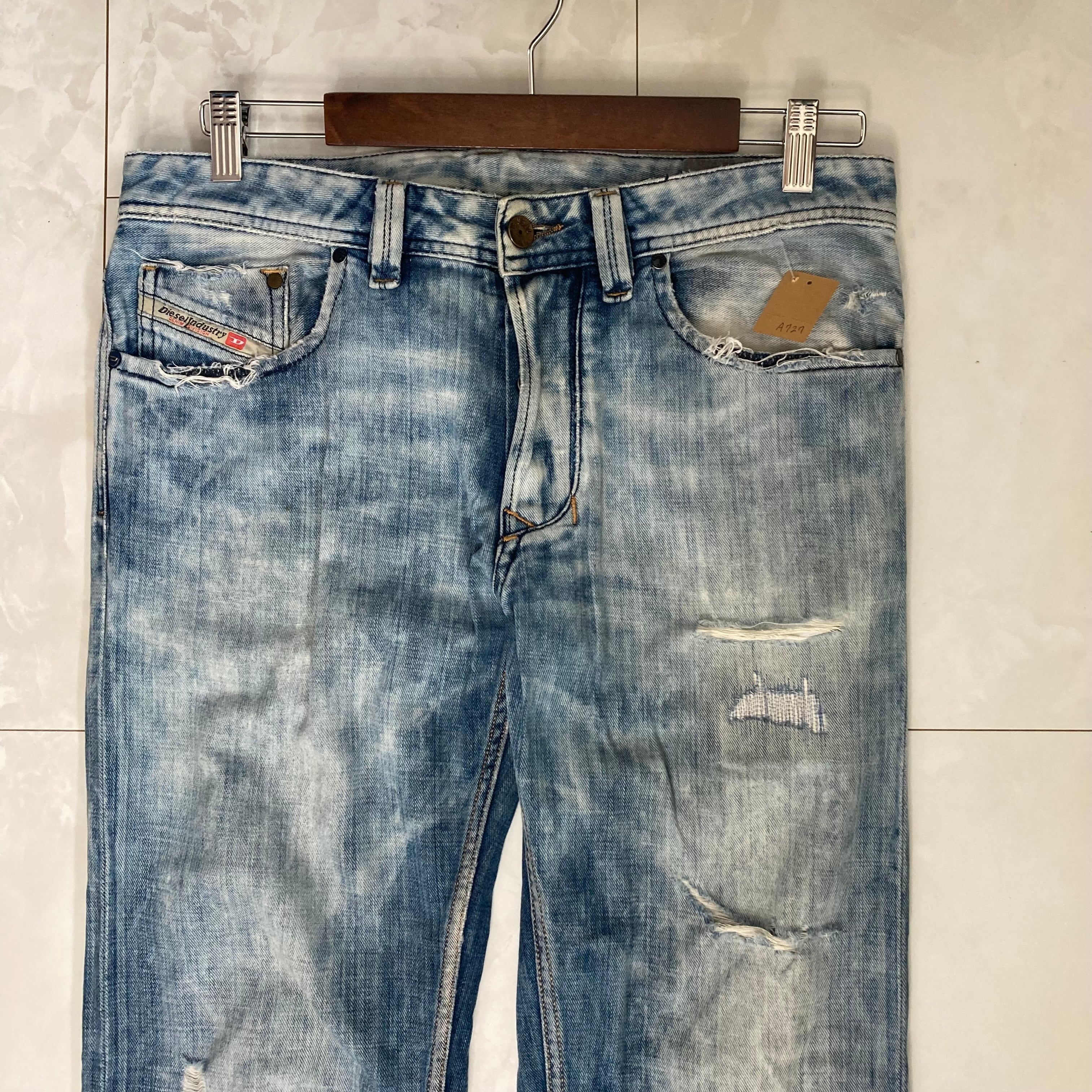 W34×L30】Diesel デニムパンツ 革パッチ | 古着屋OLDGREEN