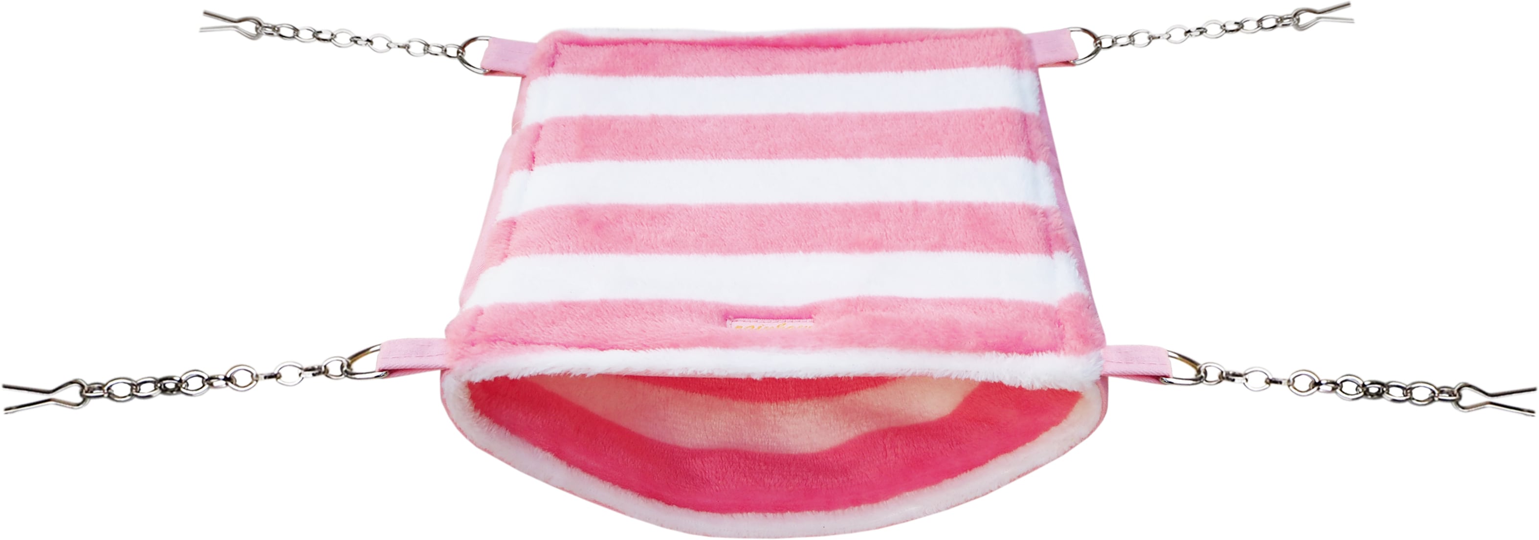 【小動物用品】しましまミニダブルモック ピンク