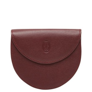 カルティエ マストライン コインケース 小銭入れ ワインレッド ボルドー レザー レディース CARTIER 【中古】