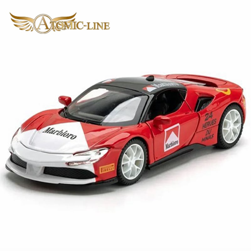 フェラーリ SF90 Marlboro ミニカー 1/32 ライト点灯 エンジン