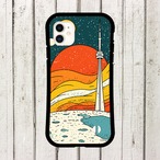 受注生産 iPhoneケース ロケットと赤い惑星の宇宙風景｜レトロ宇宙 RFSP031A