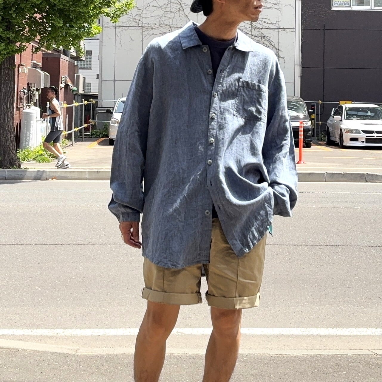 90S FLAX Linen Shirt【SMALL（実寸XL）】 | drop by