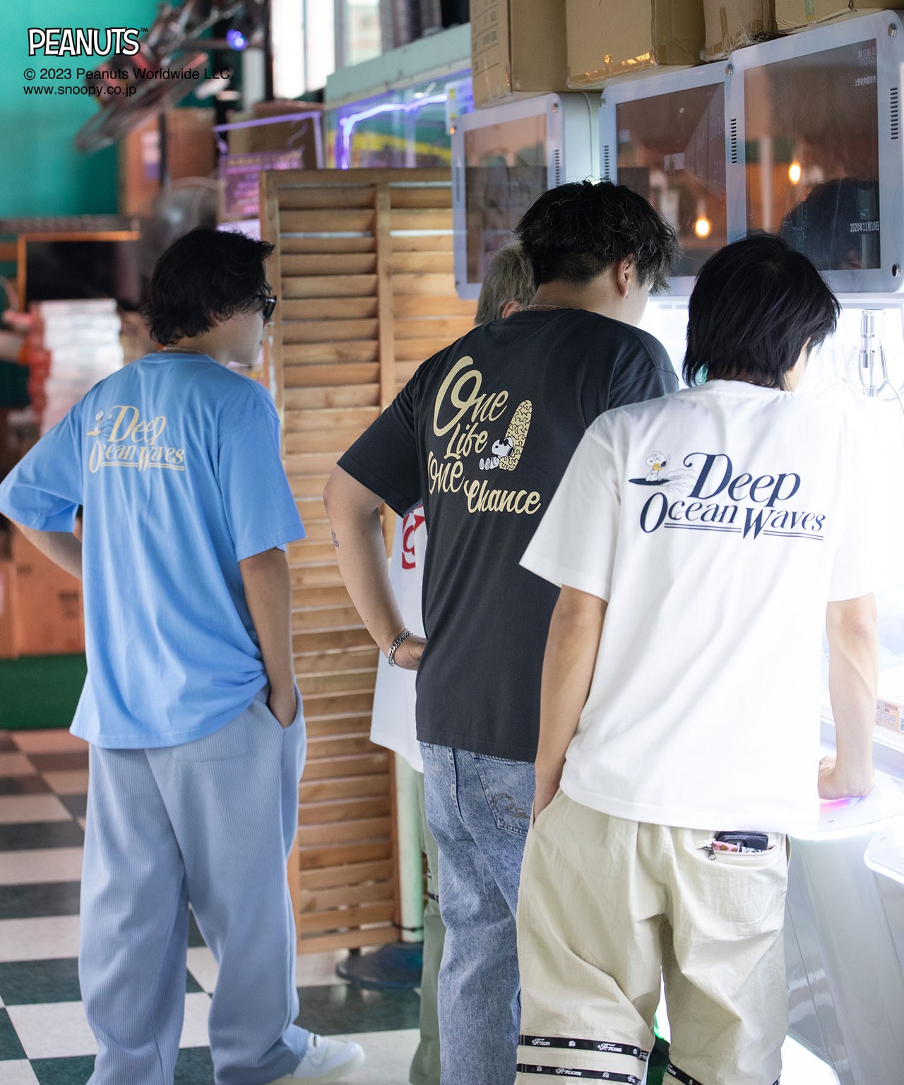 【#Re:room】#Re:room PEANUTS DEEP OCEAN WAVES  T-shirts［REC693］