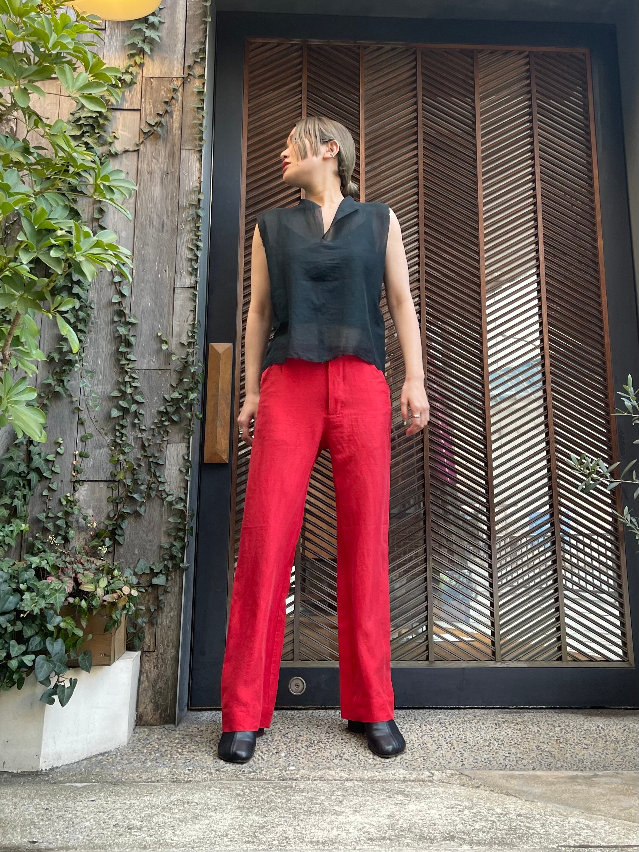 22SS】GABRIELA COLL GARMENTS / RED SILK PANTS | TRENTオンライン