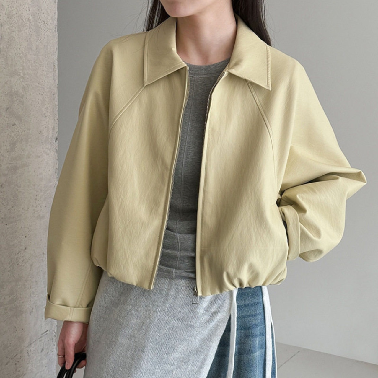 zip-up short jacket　J00533
