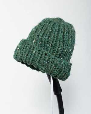 mohair mix knitted cap / COLOR:GREEN