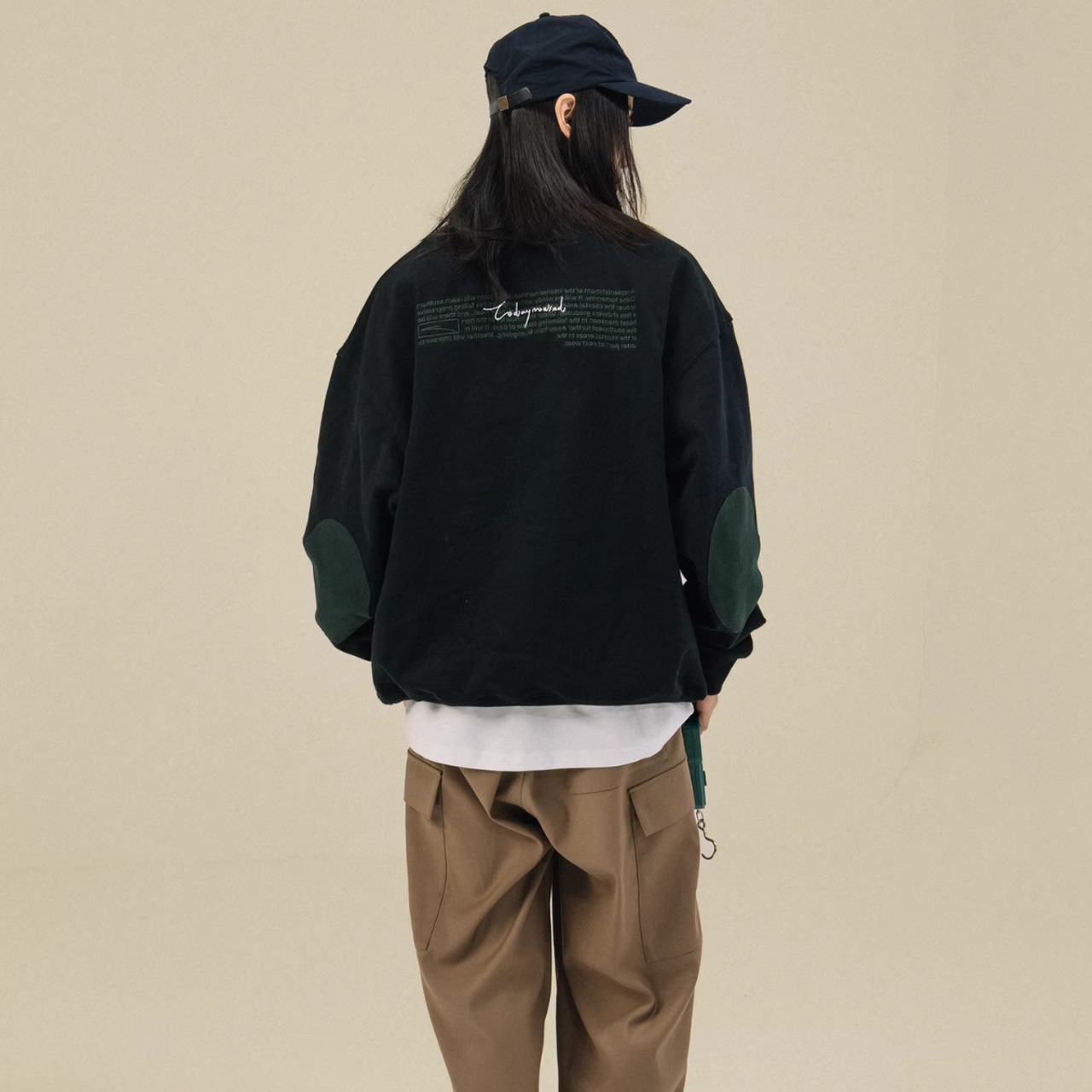 ヴィンテージライク 配色ロゴ クルーネックスウェット   F0036 - 8