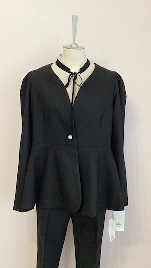 PICCIN PERLA パールボタンぺプラムジャケット No.906210 セットアップ対応 ピッチン ブラック Mサイズ