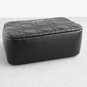 クリスチャンディオール カロ ポーチ カナージュ ラムスキン ブラック レザー