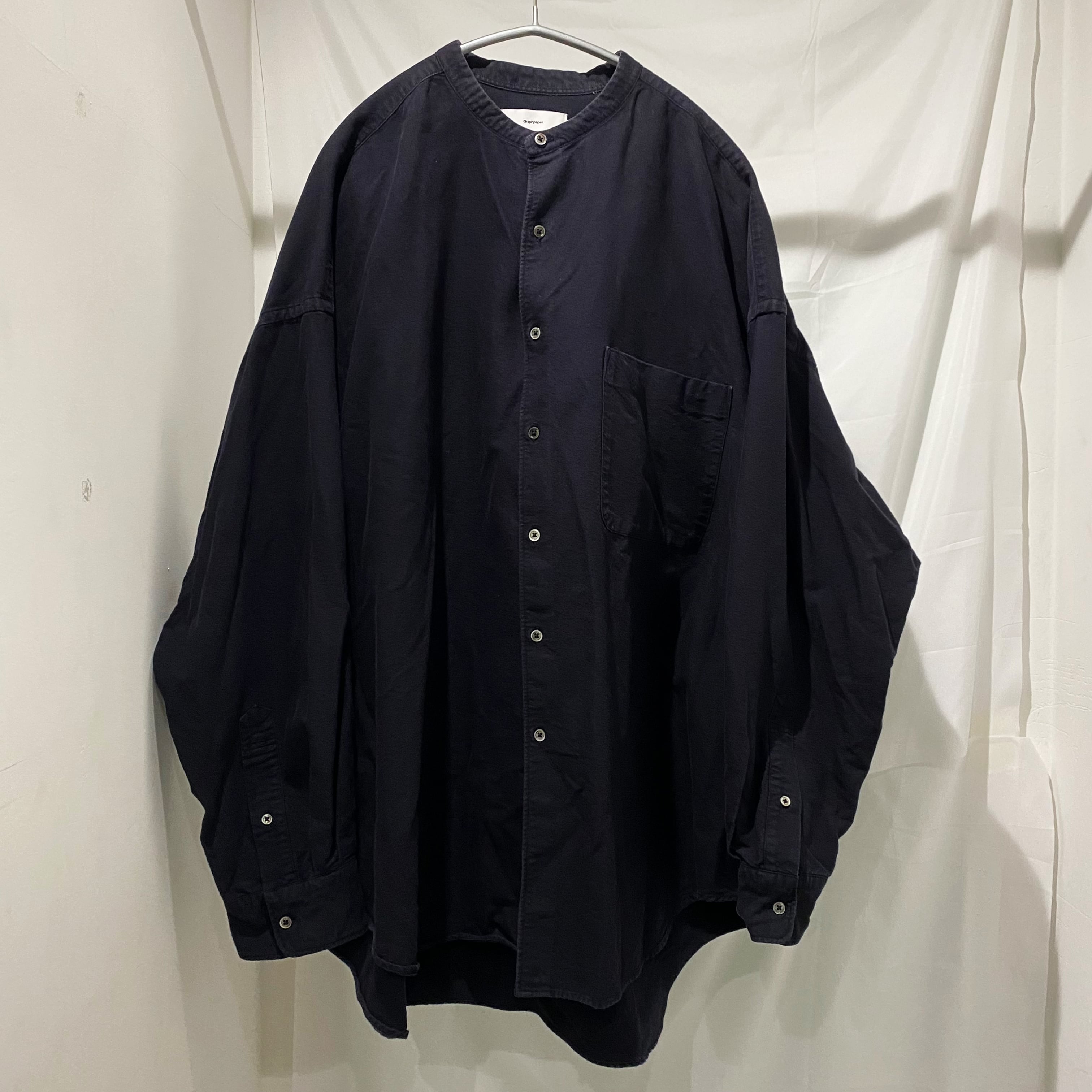 Graphpaper グラフペーパー Oxford Oversized L/S Band Collar Shirt 