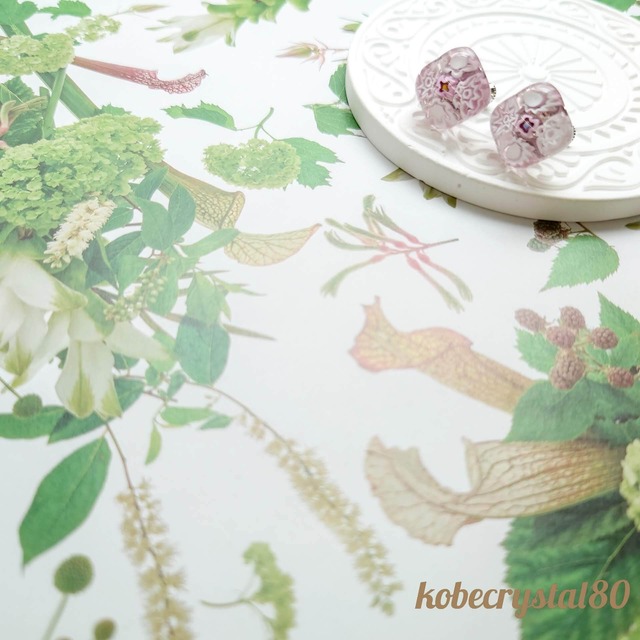 ヴェネチアンガラス　Ｌフラワーイヤリング・【10412ＧY5】