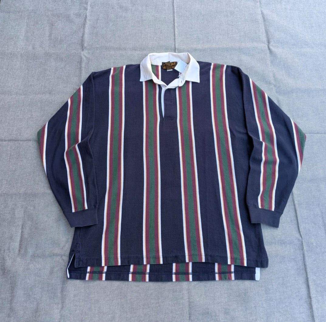 好配色!! 80s eddie bauer rugby shirt 小岩店