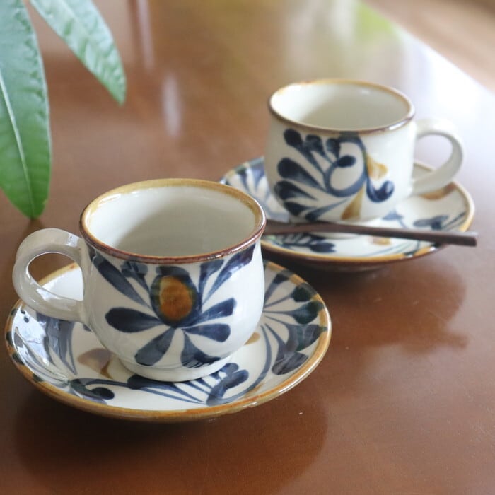 やちむん　希少　魚紋清次カップ&ソーサー やちむん 陶眞窯 マグカップ 魚紋 Yachimun Mug Fish #050 | 和食器の