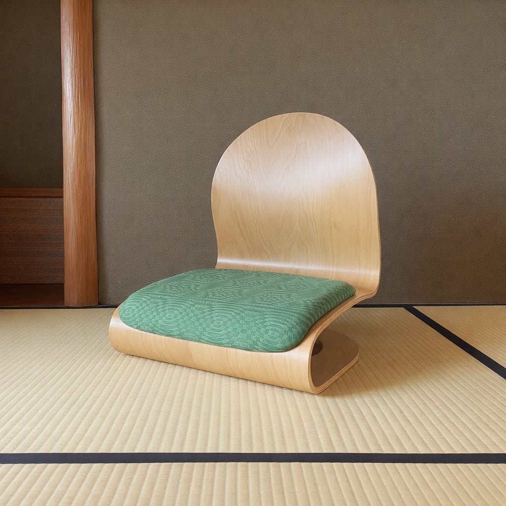 Tatami Chair by Verner Panton (Natural body / Maharam, Optik)