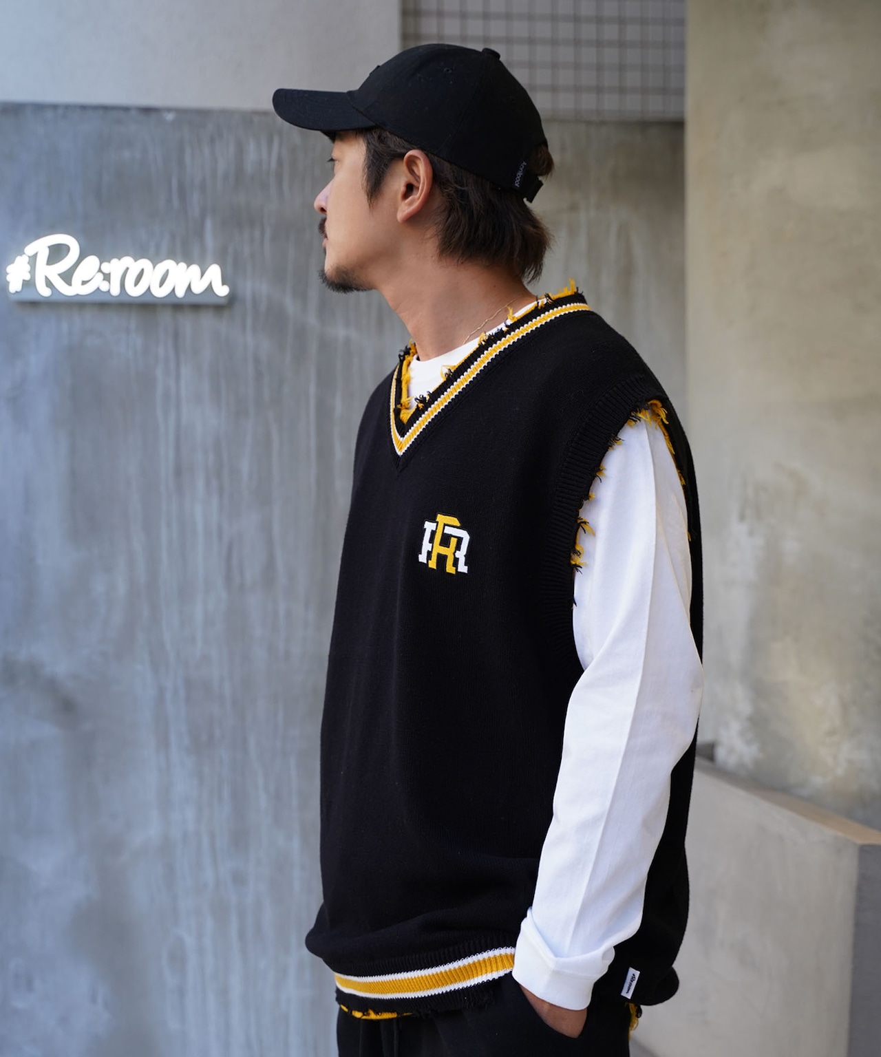 【#Re:room】ICON EMBROIDERY KNIT VEST［REK131］