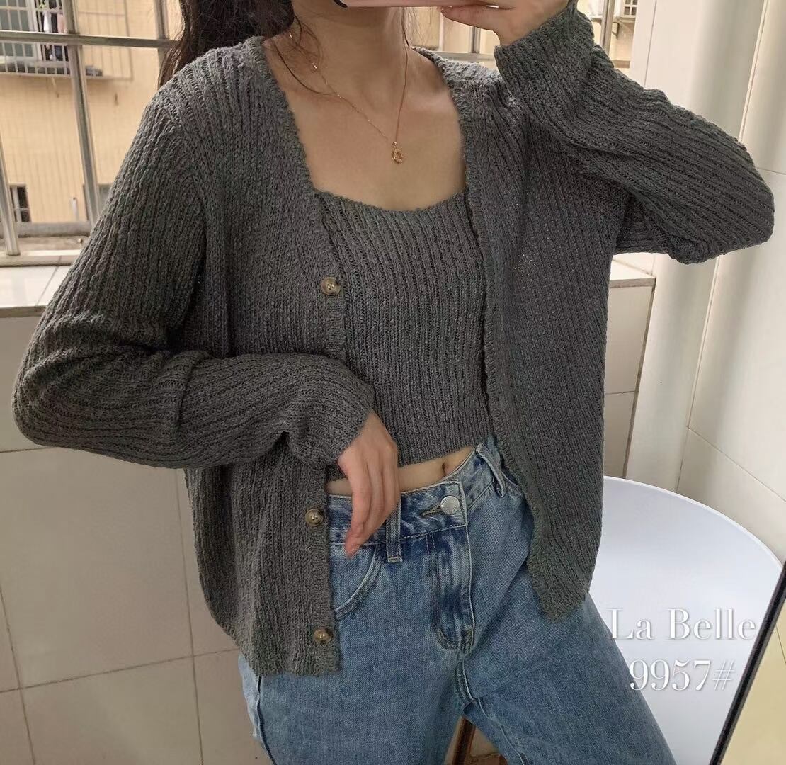 リブ編みニット　アンサンブル　AJ1102-9957