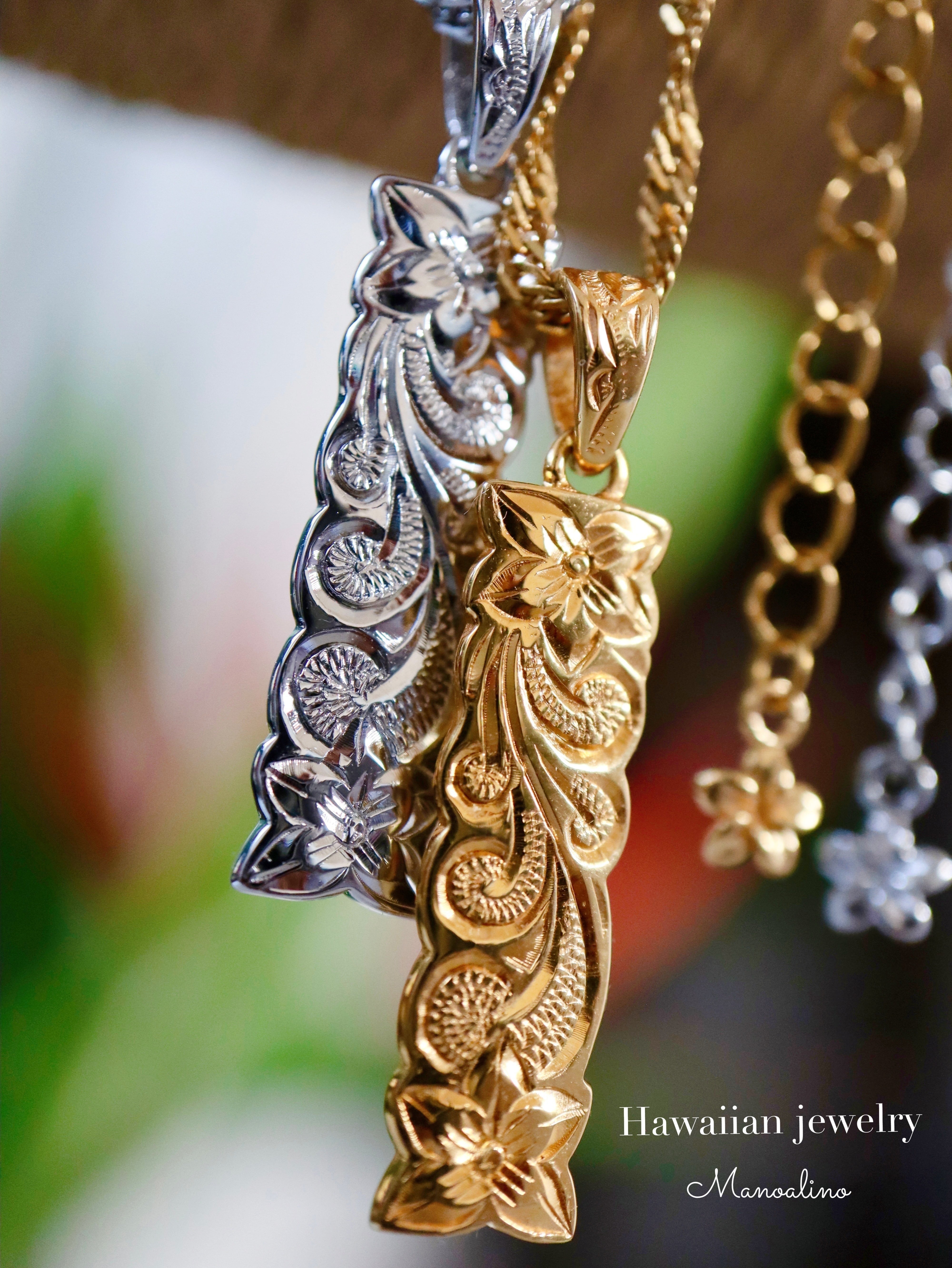 手彫り】Plate necklace Hawaiian jewelry(プレートネックレス ...