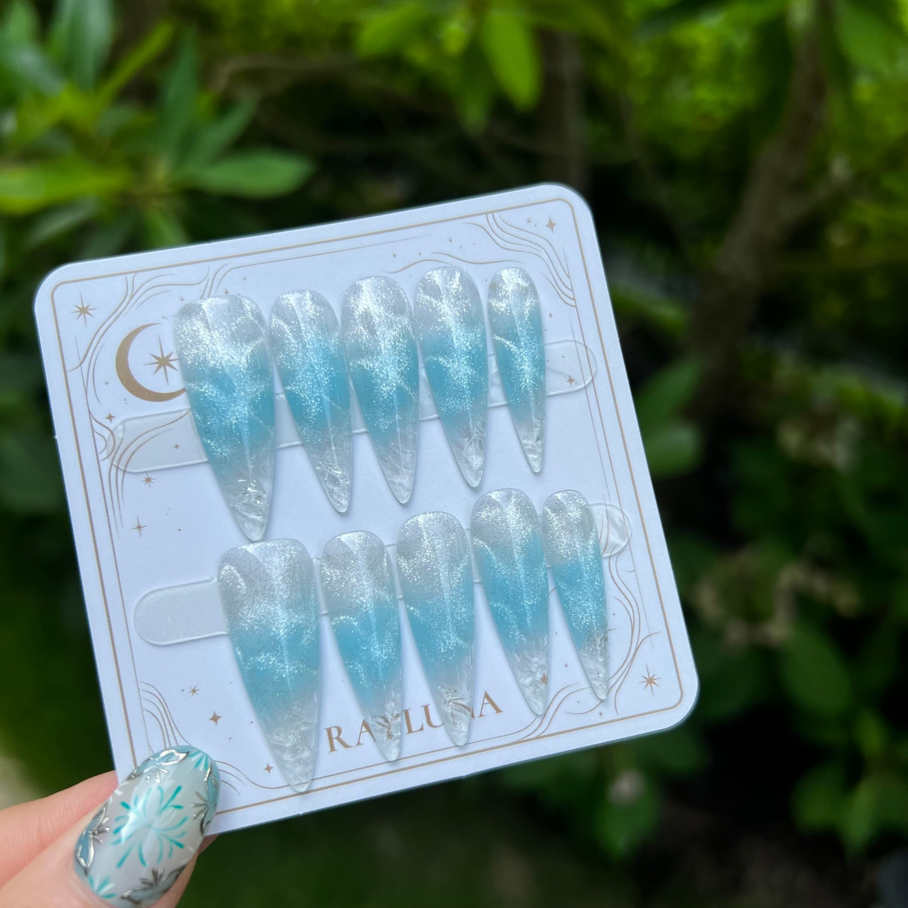 #504  【残り僅か】スーパーなさざ波/XY075 繰り返し使えるネイルチップ