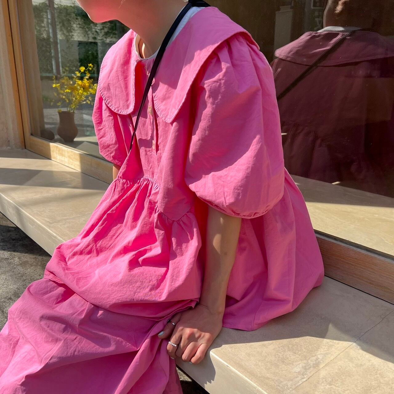 パフスリーブブラウスロングスカートセットアップ_LN02168