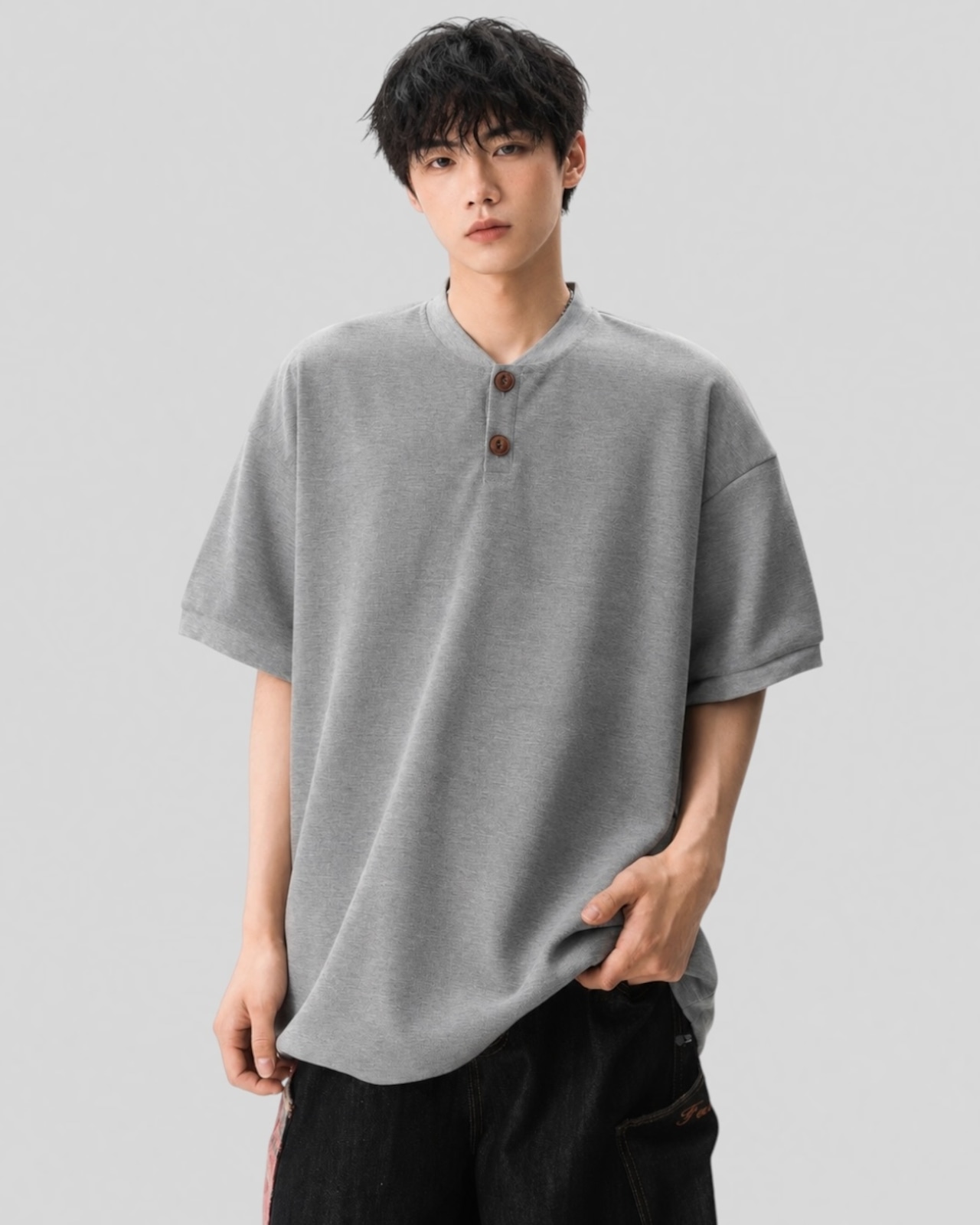 Soft Henley Tee（100％/50％）