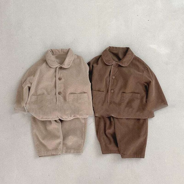 【秋新作】ピュアカラーコーデュロイセットアップ 全2色