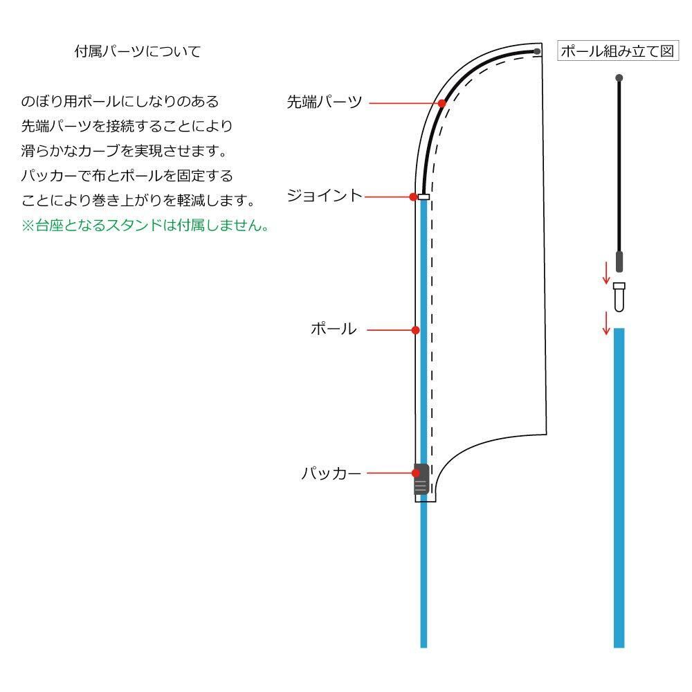 のぼり旗 ポールのセット W68cm H15cm カーブのぼり Open Wakopro Shop