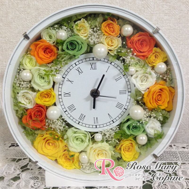 送料無料】プリザーブドフラワー 時計 花時計 ギフト プレゼント