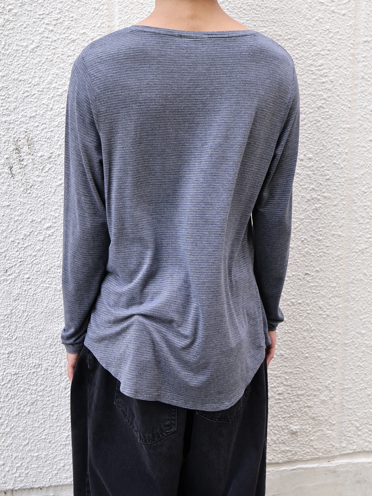 glitter border long sleeve top
