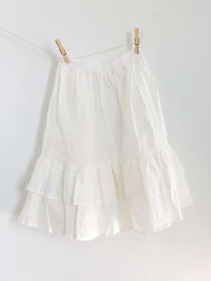 Casa blue swim / RAW WHITE LINEN MIDI SKIRT(4-5y,6-7y,8-9y)